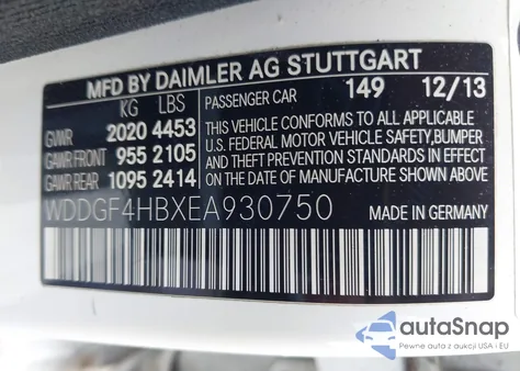 2014 Mercedes-Benz C 250 Luxury/Sport from USA, damaged, VIN WDDGF4HBXEA930750